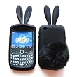 Bunny Skin Case With Furry Tail for BlackBerry Gemini Curve 8520 & 8530, Black