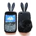 Bunny Skin Case With Furry Tail for BlackBerry Gemini Curve 8520 & 8530, Black