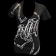 HOSTILITY Womens BASIC V T-shirt - In Choice of Size and Color