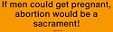If men could get pregnant, abortion would be a sacrament! Bumper Sticker