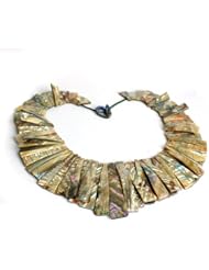 Limited Sales Promotion O-stone Black Butterfly Pearl Nacre Mother of Pearl Sector Shape Necklace Width 12mm-63mm