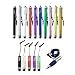 GTMax 15 TouchScreen Stylus/Styli Pen + Lanyard Pen for LG Intuition, Apple iPhone, iPad, Touch, Acer Inconia, Asus Transformer Prime TF101, TF201, TF300, TF700, Memo, Padfone, Motorola Xoom 2, Samsung Galaxy Tab 2 and Other Android Tablet, Cell Phone, Mobile Phone, Smartphoneb