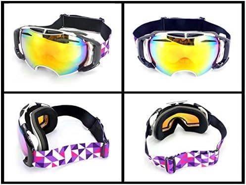 Unisex Snowboarding Goggles Dual Lens UV400 Protection Anti-fog Skiing Goggles with Goggles Case