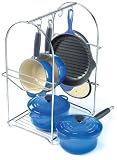 Le Creuset Cast Iron 5-piece Pan Set with Chrome Rack, Blue