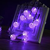 LEAZEAL 20 LED ガーデンライト (パープル) ソーラー 太陽エネルギー式 防雨防水型 ストリングライト イルミネーションライト 気泡デザイン 外灯 屋外用 クリスマス 柵の飾り 屋外 屋