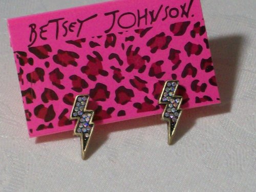 betsy johnson jewelery:BETSEY JOHNSON Crystal Lightning Bolts Stud Earrings