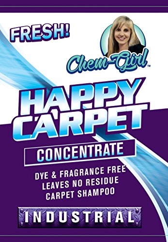Chem-Girl-HAPPY CARPET – Concentrated Carpet Shampoo – Designed for ANY Hot Water Extraction Machine – Dye & Fragrance Free – No Residue – Low Foaming 32 oz