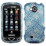 Premium - Samsung U820/Reality Full Diamond Blue Plaid - Faceplate - Case - ....
