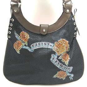 Black / Pink Harley Davidson Hobo Bag Tattoo Flash