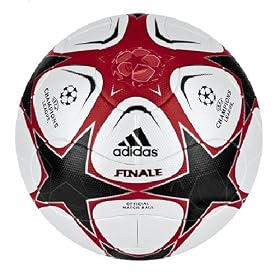 adidas Finale 9 Champions League Soccer Ball (METALLIC WHITE/METALLIC SILVER/BLACK/RED)
