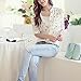 Shouhengda Women Long Sleeve Chiffon Blouse Floral Printed Button Shirts