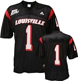 Louisville Cardinals -No. 1- Black Replica Football Jersey