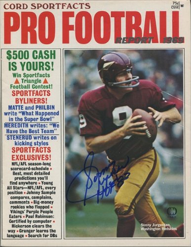 Sonny Jurgensen Autographed/Signed Pro Football Magazine