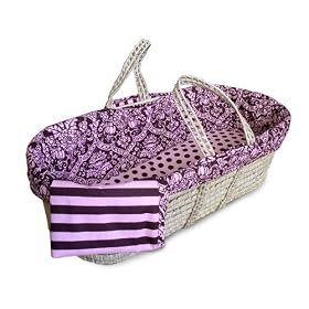Tadpoles Pink & Brown Damask Moses Basket Tadpoles Pink & Brown Damask Moses Basket