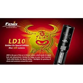 Fenix LD10 Golden Ox Special Edition Cree Premium Q5 7090 XR-E LED 120 Lumen Flashlight Black