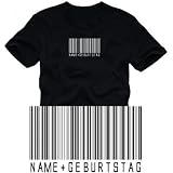 Produkt-Bild: T-Shirt MIT DEINEM barcode NAME + GEBURTSTAG Fun T-Shirts schwarz