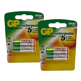 Nikon COOLPIX 900S AA NiMH Rechargeable GP Battery - 4pk (2500mAh)