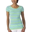 Juniors' Mossimo Supply Co. Short - Sleeve Boatneck Pullover - Green Stripe