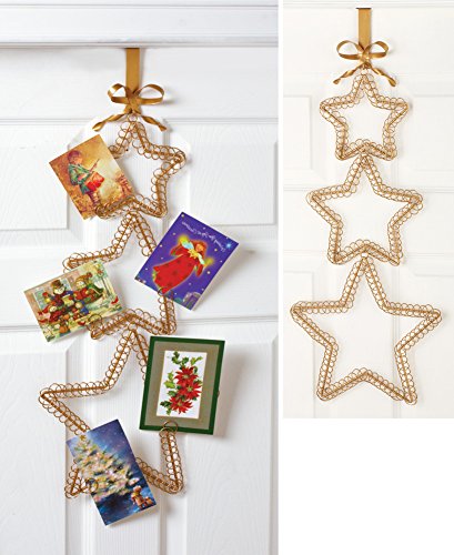 Gold Star Christmas Card Holder