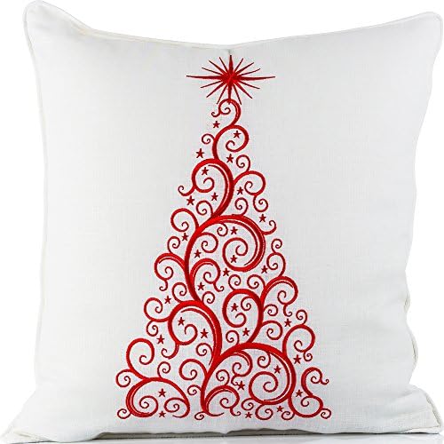 Primepik 18x18-Inch Christmas Decorative Linen Throw Pillow Case - White