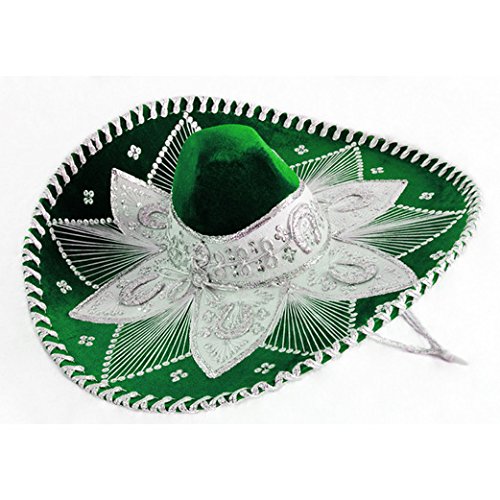 Green and White Mariachi Sombrero