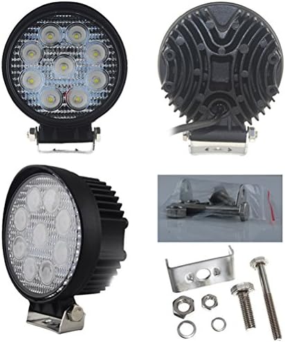 27W Round Led Work Light BAR Flood Beam ATV Offroad TRUCK SUV 12v/24v
