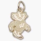Wisconsin Badgers 1/2 Bucky Badger Charm - 10KT Gold Jewelry