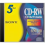 Sony 5CDRW700HS 4X-10X High Speed 700 MB CD-RW in Jewel Case