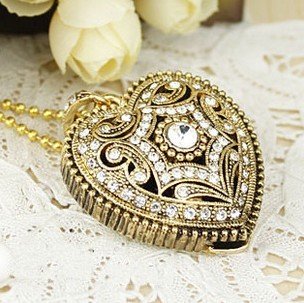 Design Jewelry Gold  Necklace Heart Cubic Classical Diamond Flash  Silver  Design