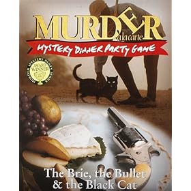 Murder a la Carte Mystery Dinner Party Game - The Brie, the Bullet & the Black Cat (10-12 players)