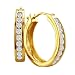 1/4ct Diamond Hoops Channel Set in 10K Yellow Gold