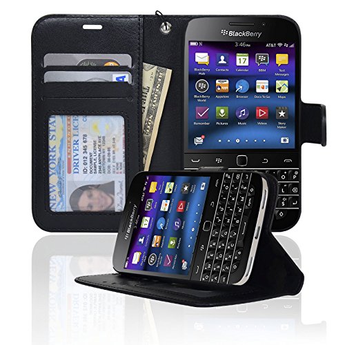 Navor Protective Flip Wallet Case for Blackberry Classic - Black (BBCOBK)