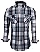 TAM Ware Men's Stylish Button Down Long Sleeve Plaid Shirt