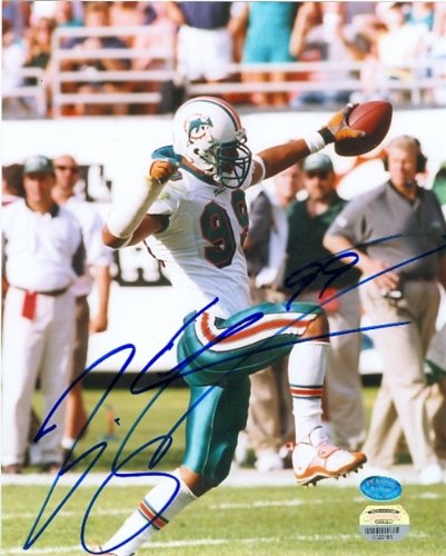 Jason Taylor Autographed/Hand Signed 8x10 Photo (Miami Dolphins) MM