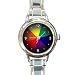 Round Italian Charm Watch of Gay Pride Rainbow Color Wheel (Lesbian, Bi, Bisexual, Transexual, Transgender)