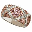 Two Tone Crossover Pink Sapphire and Diamond Chic Ring