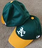MLB Flex FITTED Lg/XL Oakland ATHLETICS A's Home Green/Gold Hat Cap Mesh