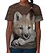 Kids Graphic Tee Youth T Shirt Wolf Cub Clothes for Girls