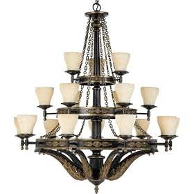 Quoizel IM5018HL Imperial 56-Inch Three Tier Chandelier With 18 Uplights with Mottled... by Quoizel