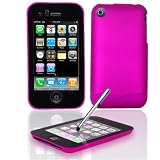 Apple Iphone 3G Smart Touch SMARTTOUCH Lens Rubber Feel Hot Pink Protective Case