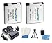 Battery and Charger Kit For Canon Powershot A3400 IS Digital Camera Includes Extended Replacement (900Mah) NB-11L Battery + AC/DC Charger + Mini Tripod + LCD Screen Protectors + Camera Cleaning Kit
