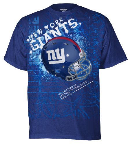 NFL Men's New York Giants Helmitude Tee (Dark Royal, X-Large)