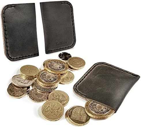Tuff-Luv Genuine 'Western' Leather rustic coin pouch - Brown