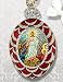 Jeweled Easter Resurrection of Christ Jesus Icon Egg Pendant Russian Icon Pendant Medal Red Oval Egg Shape Frame