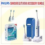 Sonicare Elite HX9552 9500 Power Toothbrush + Accessory Kit. Includes Sonicare Elite HX9552 9500 Power Toothbrush, HX7002 Replacement Brush Heads and Crest Intelliclean Fluoride Anticavity Toothpaste