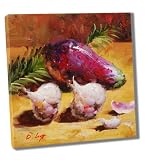 Eggplant & Garlic by D. Long (14x14)
