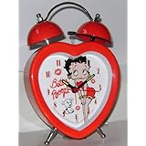 New Betty Boop Heart Shape Clock Red FREE Lanyard