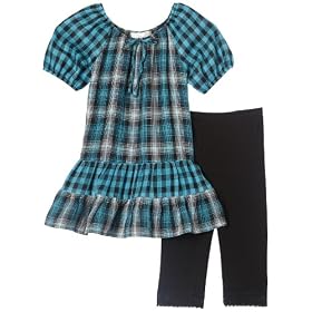 Amy Byer Girls 2-6x Playful Plaid 2 Piece Legging Value Set.