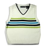 Kitestrings - Toddler Boys Sleeveless Sweater Vest, White, Blue (Size 4T)