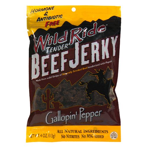 Wild Ride All-Natural Beef Jerky, Gallopin Pepper, Hormone & Antibiotic Free, 4-Ounce... by Beef Jerky